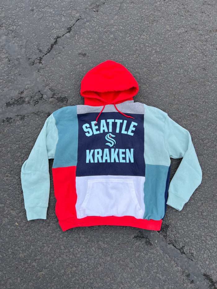 Seattle Kraken Hoodie Size L Patchwork
