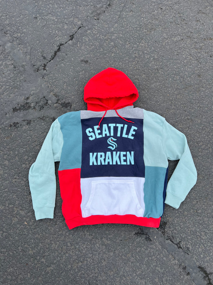 Seattle Kraken Hoodie Size L Patchwork