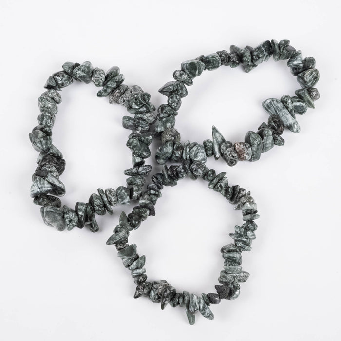 Seraphinite Tumbled Chips Bracelet - InnerVision Crystals