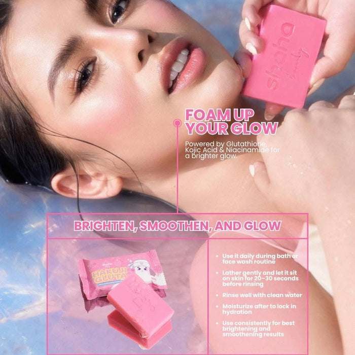 Shaha Beauty Hakuji Gluta Advanced Bleaching Complex Soap (70g x 3 Bar) صابون شاها بيوتي هاكوجي جلوتا المتطور لتفتيح البشرة - Princess Cosmetics Qatar