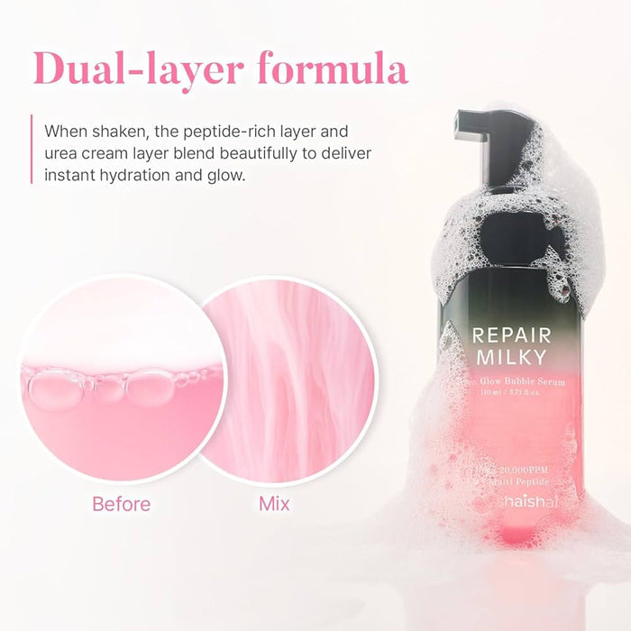 Shaishaishai Repair Milky Urea Glow Bubble Serum 110ml مصل شيشايشاي لإصلاح فقاعات توهج اليوريا الحليبية - Princess Cosmetics Qatar
