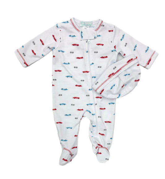 Shimoa Race Car Zip Footie w/ Hat