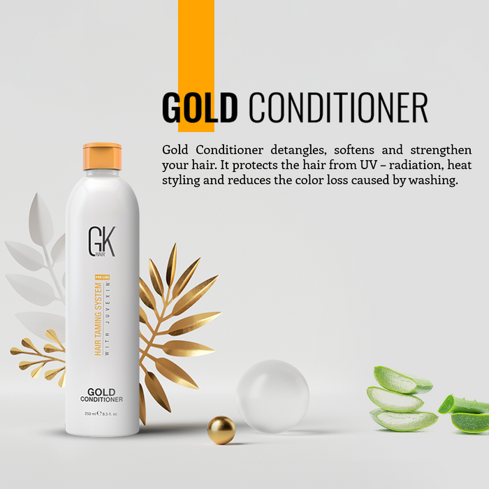 Shine Your Hair panel: Gold Conditioner detangles, softens, strengthens, protects from UV and heat, reduces color loss