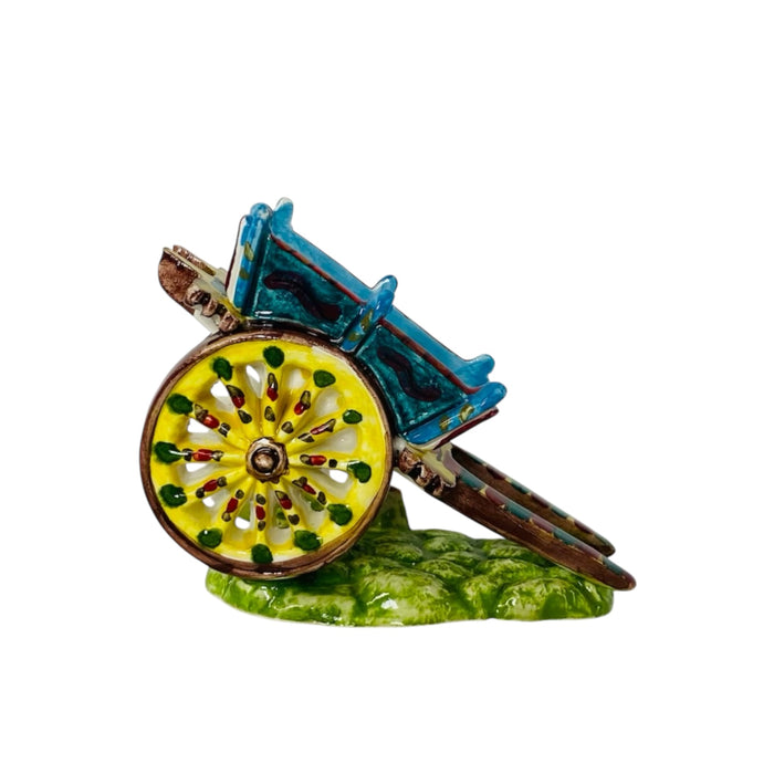 Sicilian Cart in Caltagirone Ceramic 11x8cm