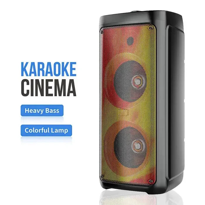 SING-E ZQS8215 DOUBLE 8'' SPEAKER WIRELESS MIC AND LED BLUETOOTH