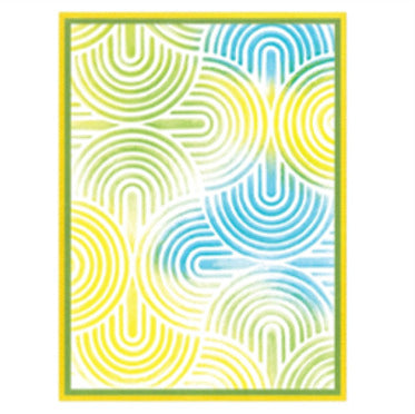 Sizzix - 3D Textured Impressions Embossing Folder w/Stencil by Stacy Park - Round-a-bout. Available at Embellish Away located in Bowmanville Ontario Canada. Example by brand ambassador