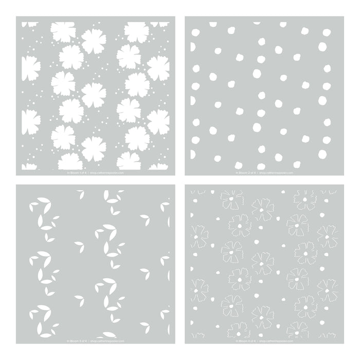 Sizzix - By Catherine Pooler - Layered Stencils (4pk) & Die Cuts - In Bloom. Available at Embellish Away located in Bowmanville Ontario Canada.