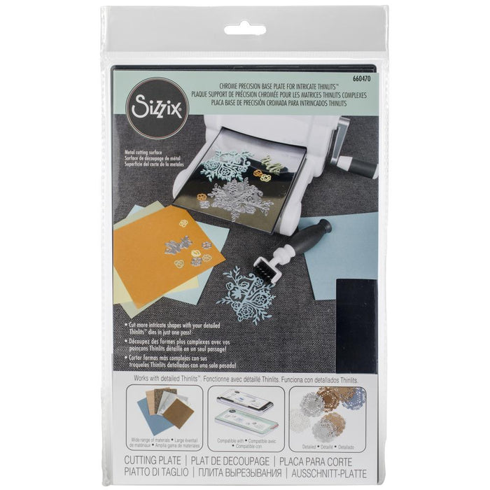 Sizzix - Chrome Precision Base Plate For Intricate Thinlits. For the most precise die-cutting of intricate Thinlits dies in the BIGkick, Big Shot and Vagabond machines, the Chrome Precision Base Plate delivers a perfect cut every time. Available at Embellish Away located in Bowmanville Ontario Canada.
