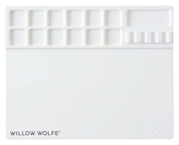 Sizzix Media Mat with Palette & Brush Hold by Willow Wolfe. Approximate Design Size: 8" x 10" x 1/4". Available at Embellish Away in Bowmanville Ontario Canada.