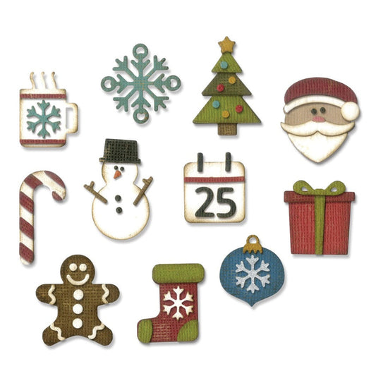 Sizzix - Thinlits Die Set by Tim Holtz - Mini Christmas Things. Available at Embellish Away in Bowmanville Ontario Canada.