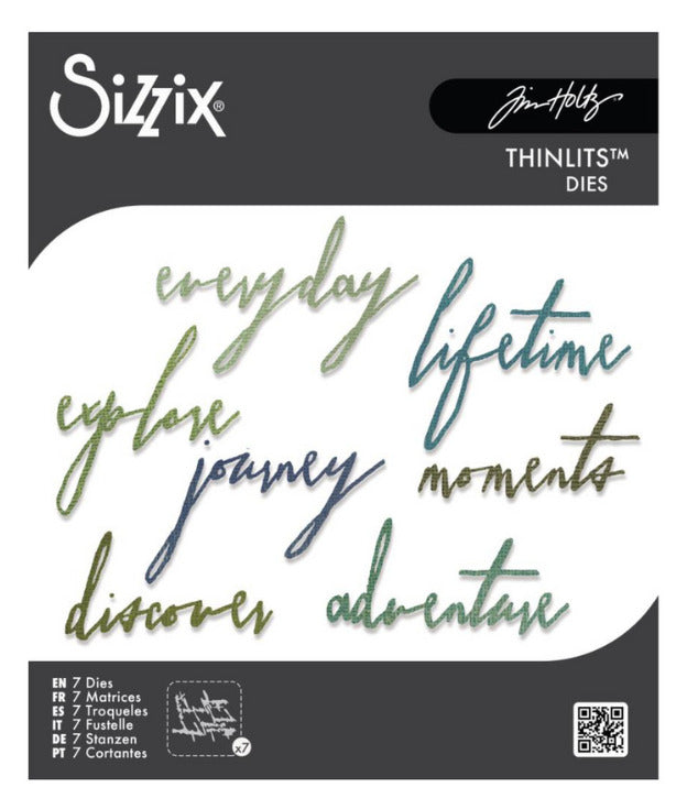 Sizzix - Thinlits Dies By Tim Holtz - Handwritten Journey. Available at Embellish Away located in Bowmanville Ontario Canada.