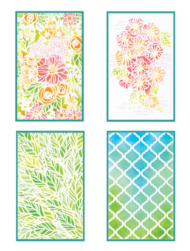 Sizzix - Vicki Boutin - A5 Stencil - Buildables Botanicals #1. Available at Embellish Away located in Bowmanville Ontario Canada.