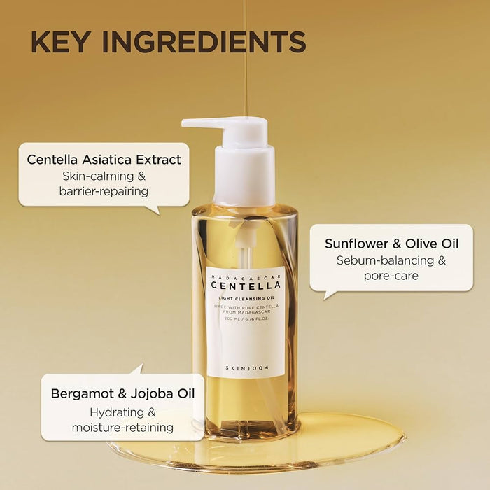SKIN1004 Madagascar Centella Light Cleansing Oil 200ml. SKIN1004 زيت مدغشقر كينتيلا الخفيف المنظف - Princess Cosmetics Qatar