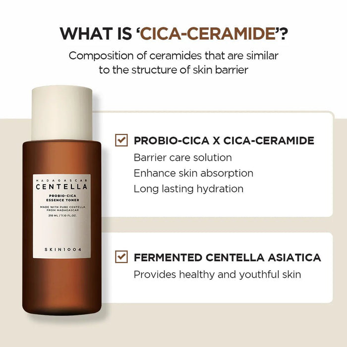 Skin1004 Madagascar Centella Probio - Cica Essence Toner 210ml. Skin1004 مدغشقر كينتيلا بروبيو سيكا جوهر تونر - Princess Cosmetics Qatar