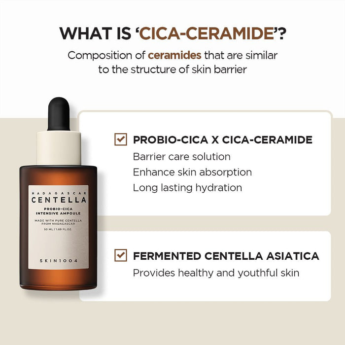 SKIN1004 Madagascar Centella Probio - Cica Intensive Ampoule. SKIN1004 مدغشقر كينتيلا بروبيو سيكا أمبولة مكثفة - Princess Cosmetics Qatar