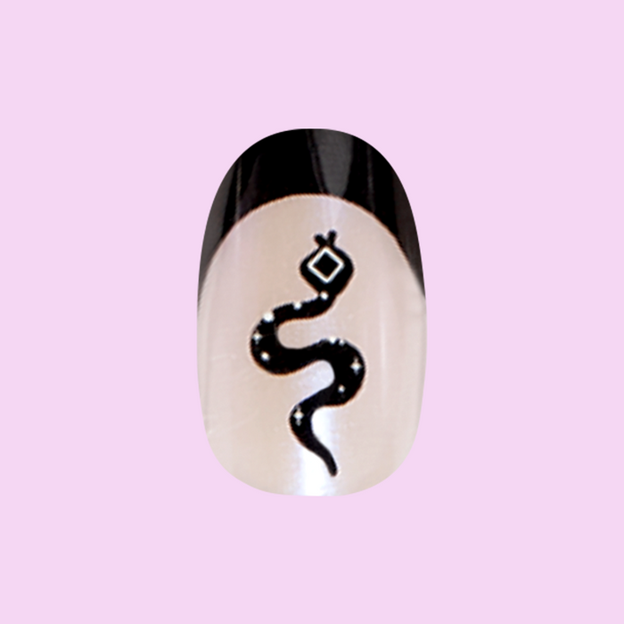 Snake Iridescent French - Press-On | Medium | Oval