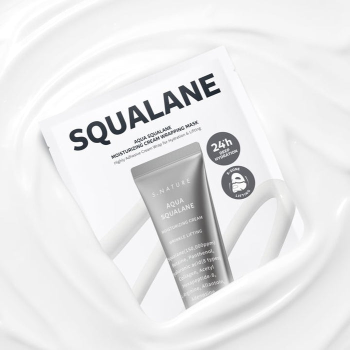 S.Nature Aqua Squalane Moisturizing Cream Wrapping Mask (1 Sheet) قناع تغليف كريمي مرطب من إس. ناتشر أكوا سكوالين - Princess Cosmetics Qatar
