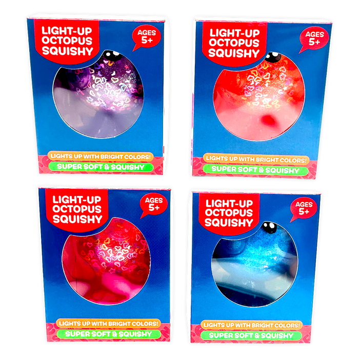 So Much Fun! Squishy Light Up Octopus Boxed Toy