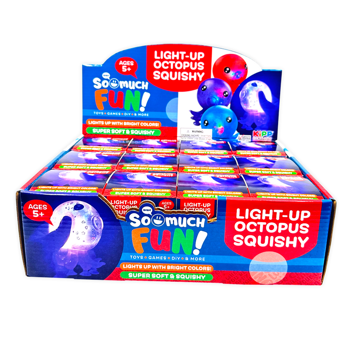 So Much Fun! Squishy Light Up Octopus Boxed Toy
