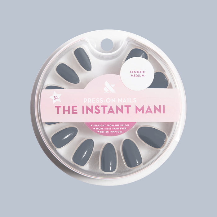 Social Studies - Press-On | Medium | Almond deep navy medium almond press-on nails for an easy at-home manicure.