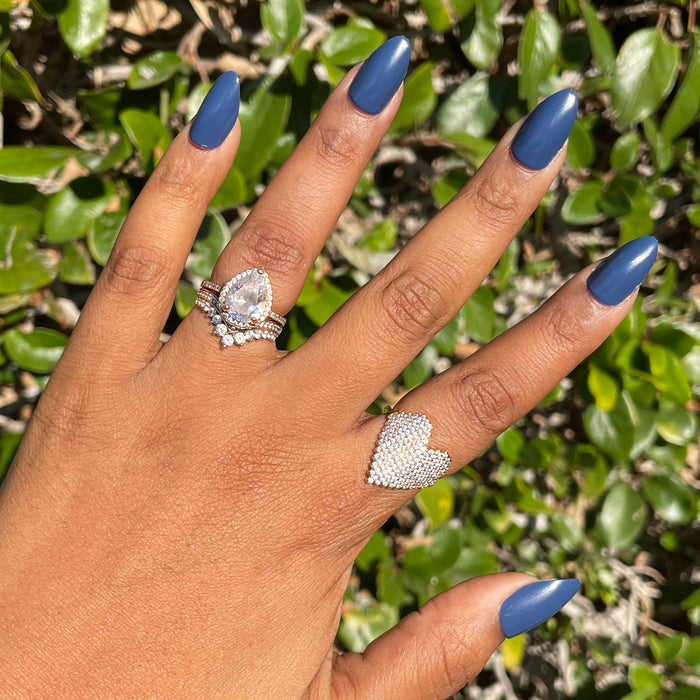 Social Studies - Press-On | Medium | Almond medium almond deep navy press-on nails for an easy at-home manicure