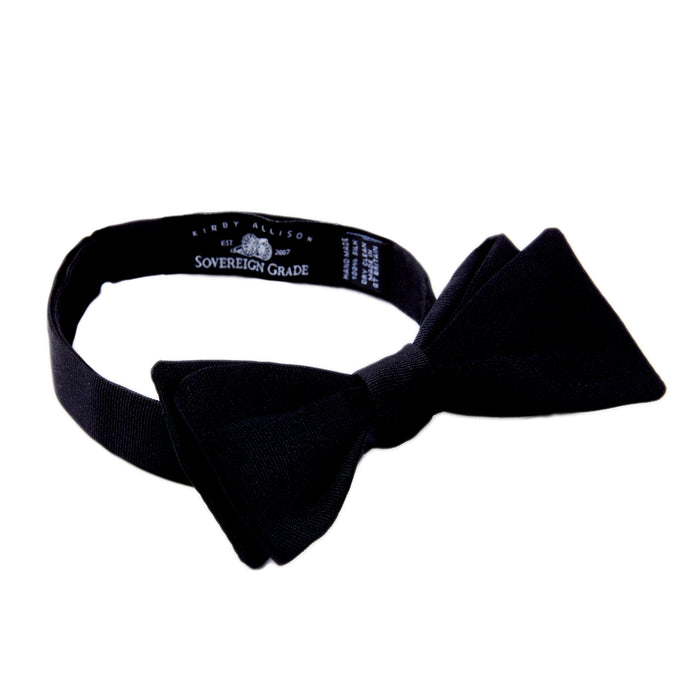 Sovereign Grade Black Corded Silk Bow Tie