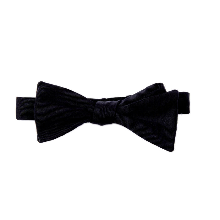 Sovereign Grade Black Corded Silk Bow Tie
