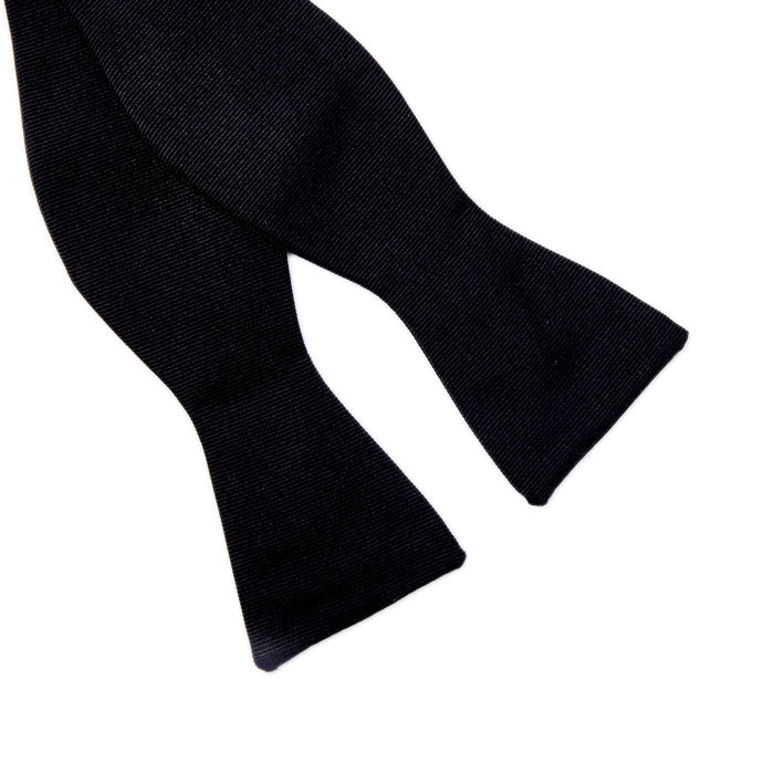 Sovereign Grade Black Corded Silk Bow Tie