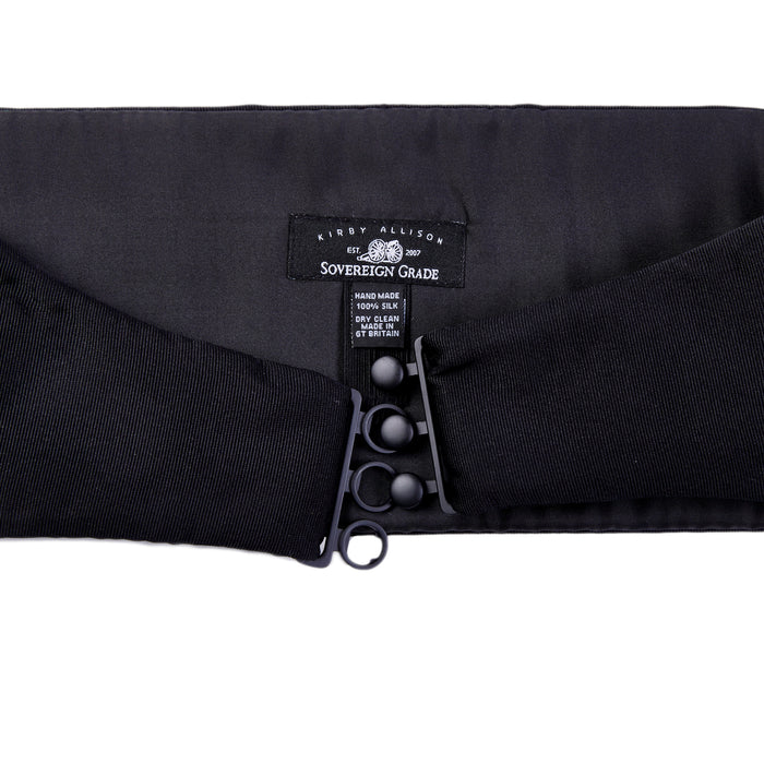 Sovereign Grade Black Corded Silk Cummerbund