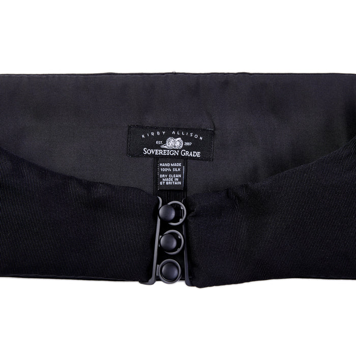Sovereign Grade Black Corded Silk Cummerbund