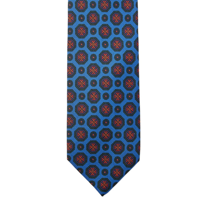 Sovereign Grade Madder Blue Geometric Ancient Madder Tie - 150 cm