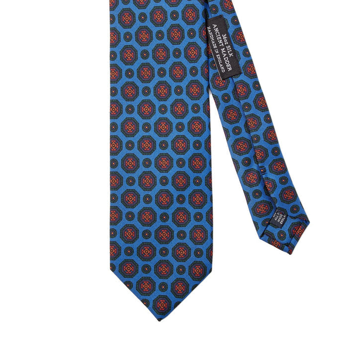 Sovereign Grade Madder Blue Geometric Ancient Madder Tie - 150 cm