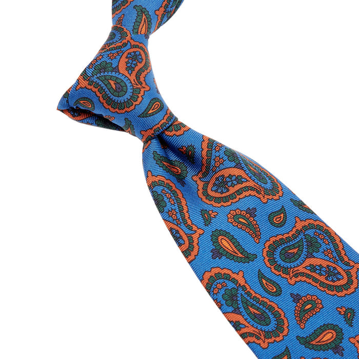 Sovereign Grade Madder Blue Paisley Ancient Madder Tie - 150 cm