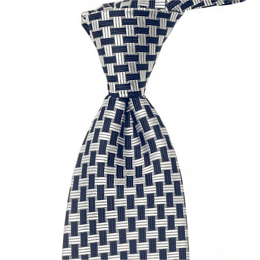 Sovereign Grade Navy Basket Weave Silk Tie