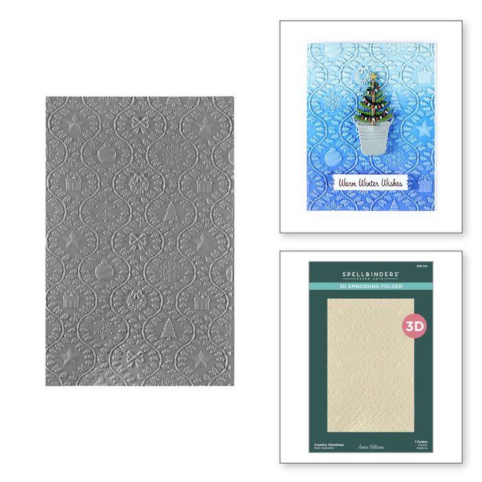 Spellbinders - 3D Embossing Folder - Country Christmas - Country Christmas. Available at Embellish Away in Bowmanville Ontario Canada.