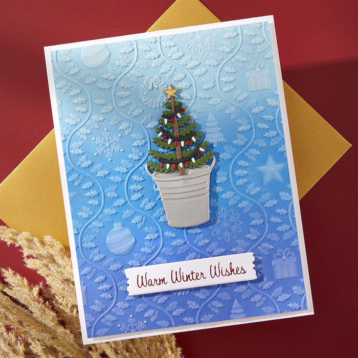 Spellbinders - 3D Embossing Folder - Country Christmas - Country Christmas. Available at Embellish Away in Bowmanville Ontario Canada. Example by brand ambassador.