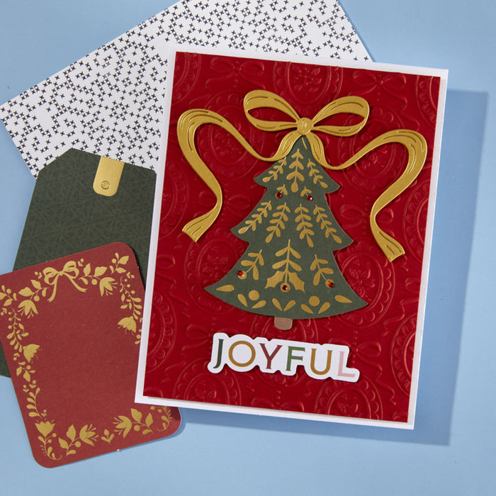 Spellbinders - 3D Embossing Folder - Merry Moments - Christmas Cameos. Available at Embellish Away in Bowmanville Ontario Canada. Example by brand ambassador.