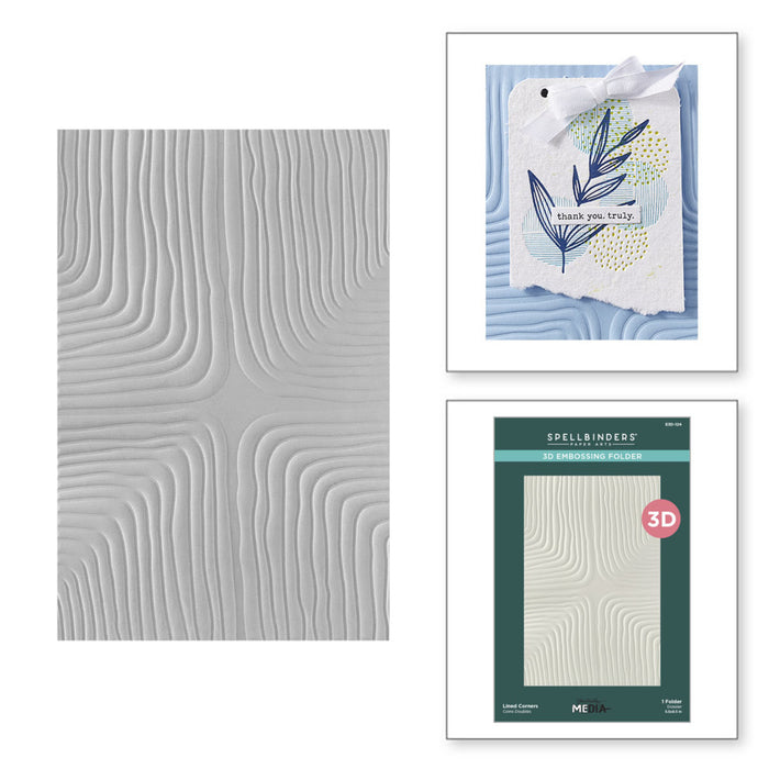 Spellbinders - 3D Embossing Folder - Modern Botanicals - Lined Corners. Available at Embellish Away in Bowmanville Ontario Canada.