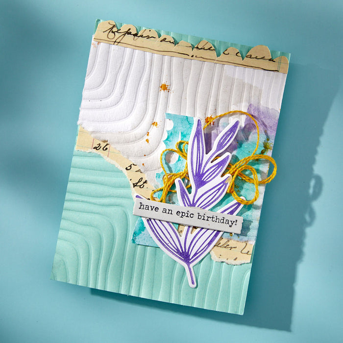 Spellbinders - 3D Embossing Folder - Modern Botanicals - Lined Corners. Available at Embellish Away in Bowmanville Ontario Canada. Example by brand ambassador.