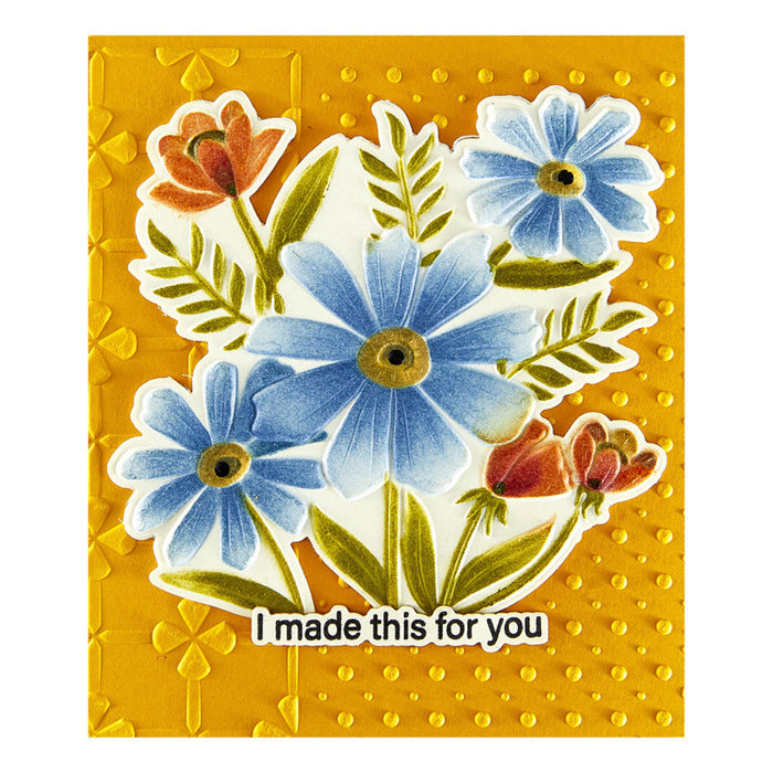Spellbinders - 3D Embossing Folder - Tabbed Classics - Polka Dot & Posy Duo. Available at Embellish Away in Bowmanville Ontario Canada. Example by brand ambassador.