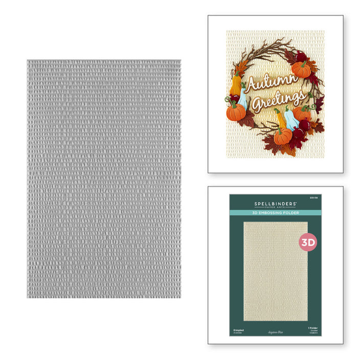 Spellbinders - 3D Embossing Folder - Texture & Foliage - Dimpled. Available at Embellish Away in Bowmanville Ontario Canada.