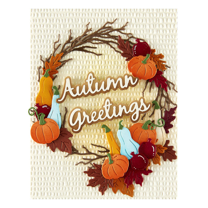 Spellbinders - 3D Embossing Folder - Texture & Foliage - Dimpled. Available at Embellish Away in Bowmanville Ontario Canada. Example by brand ambassador.