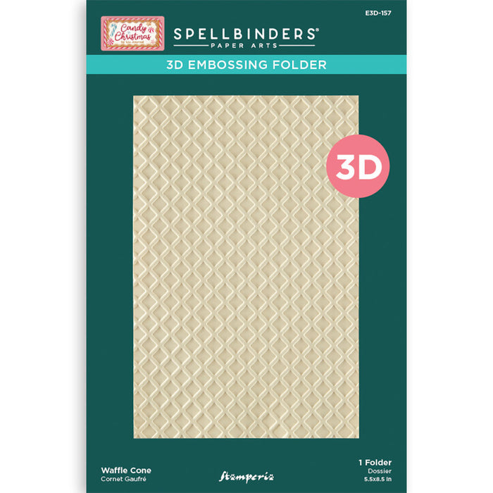 Spellbinders - 3D Embossing Folder - Waffle Cone