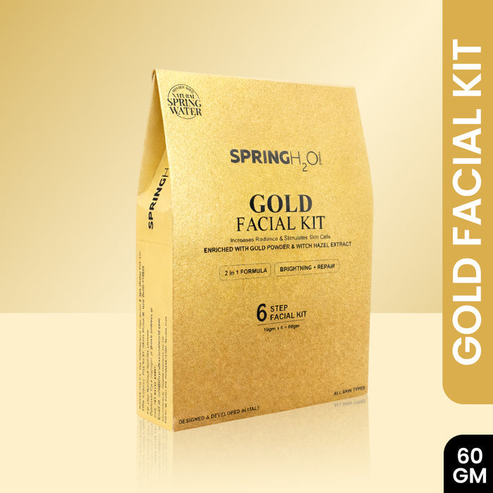 SPRING H2O Gold Facial, Gold Bleach, Charcoal Face Wash & Eyeliner