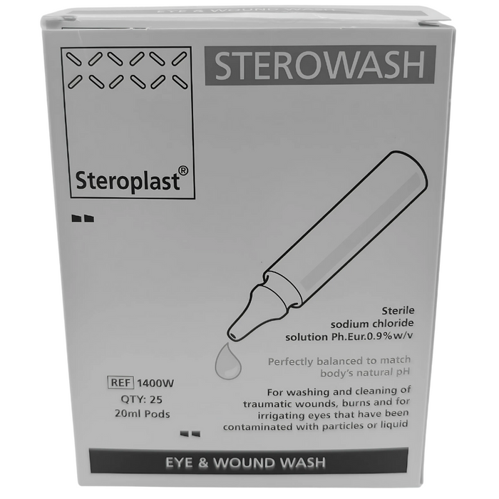 Sterowash Eyewash 20ml Pods, 25/Box