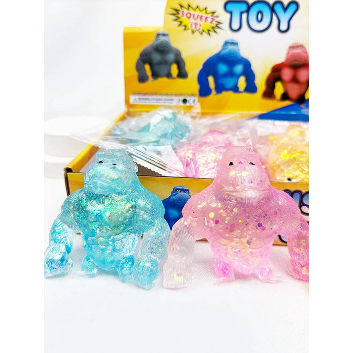 Stretchy Glue Filled Rubber Glittered Gorilla