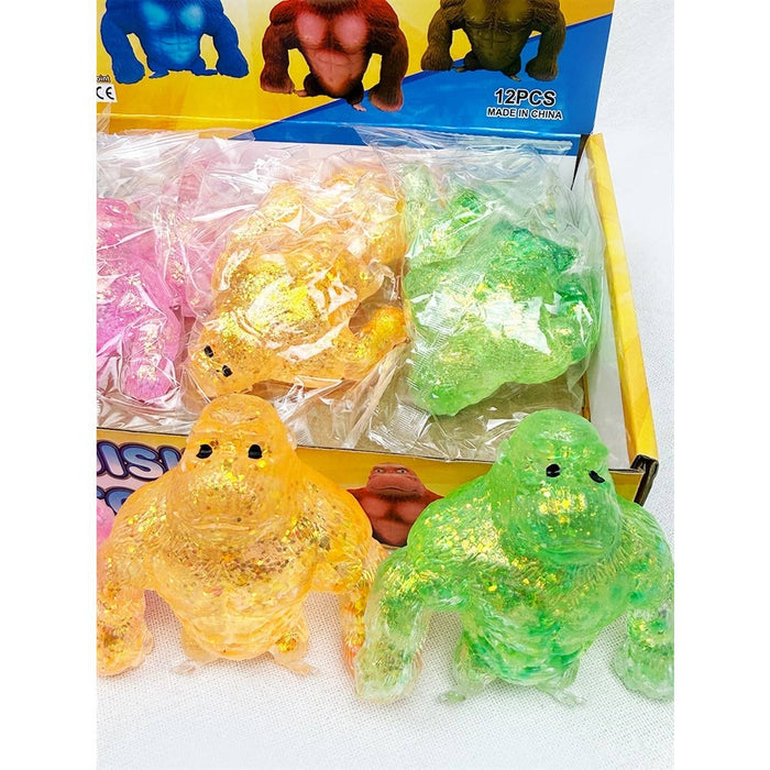 Stretchy Glue Filled Rubber Glittered Gorilla
