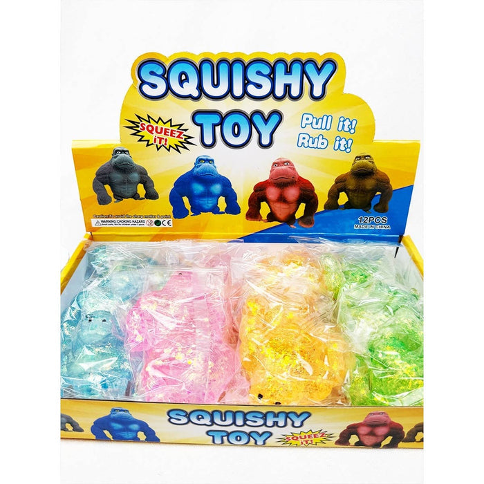 Stretchy Glue Filled Rubber Glittered Gorilla