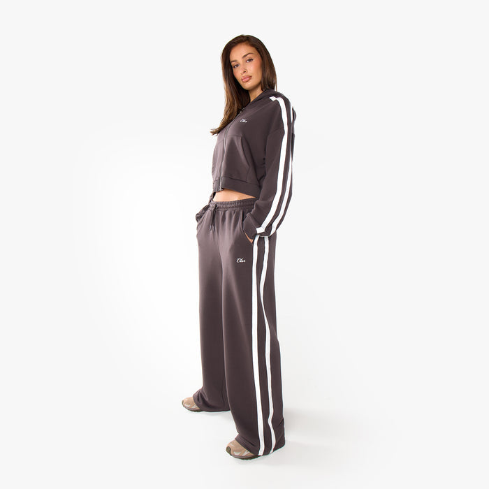 Stripe Open Hem Pant | Espresso