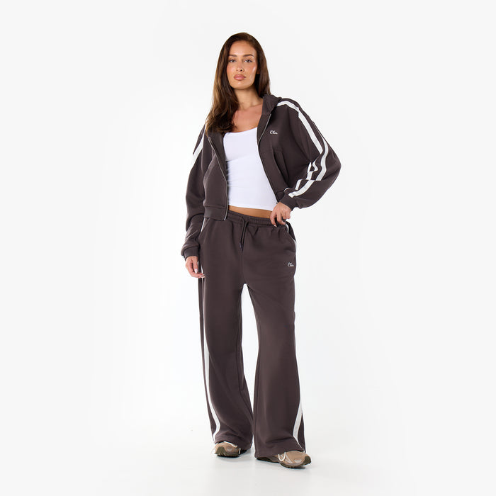 Stripe Open Hem Pant | Espresso